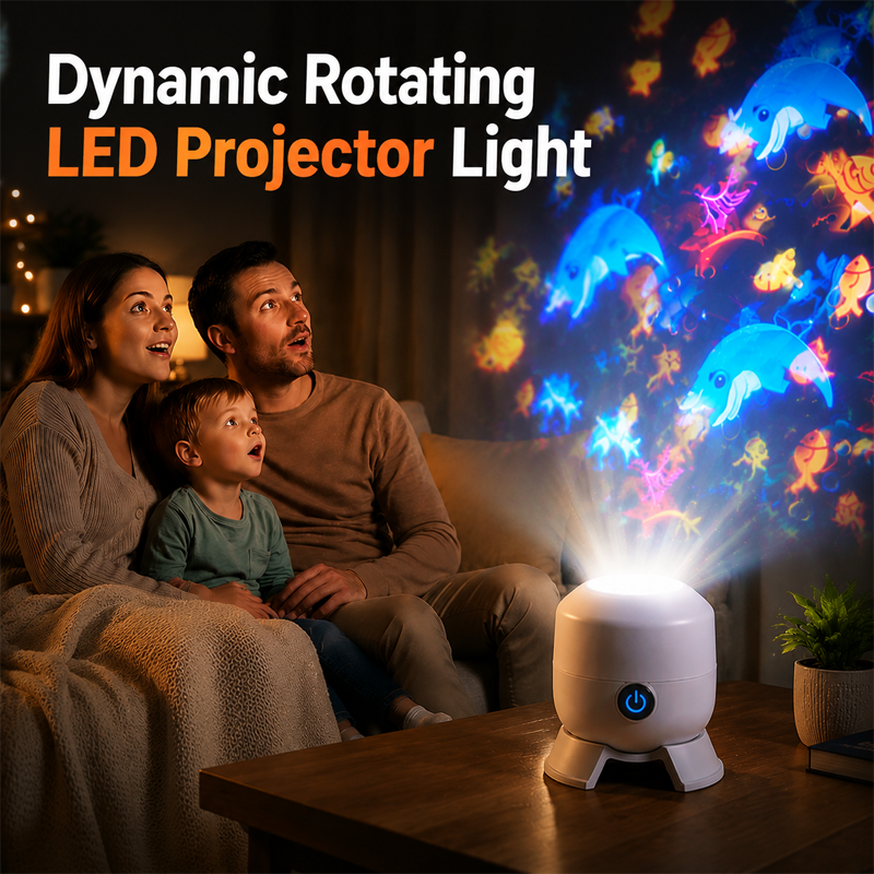 Next-Gen 5D Smart Rotating Ambient Projector-Bring the Living Ocean & Festive Magic Into Your Space.
