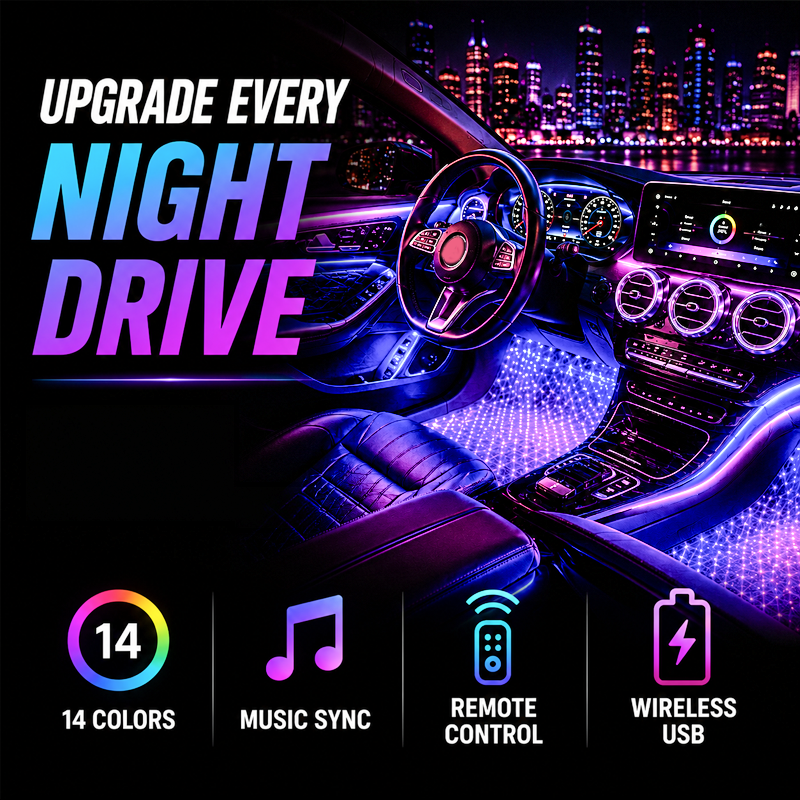🌌 RGB Interior Car Lights — Luxury Ambient Glow Anywhere