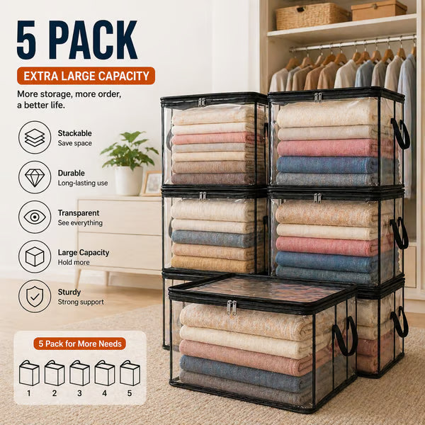 ⏰🔥LIMITED TIME 50% OFF! 🏠 Transparent Large-Capacity Dustproof & Moisture-Proof Storage Bag – Declutter Your Home Fast ✨