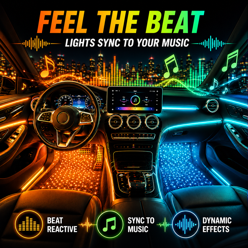 🌌 RGB Interior Car Lights — Luxury Ambient Glow Anywhere