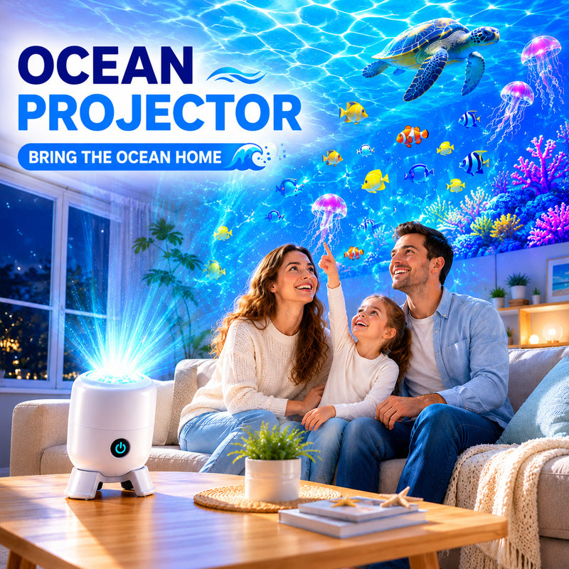 Next-Gen 5D Smart Rotating Ambient Projector-Bring the Living Ocean & Festive Magic Into Your Space.