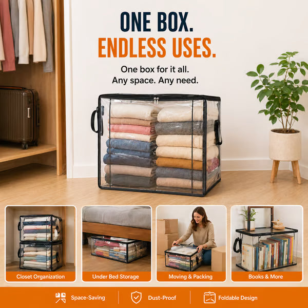 ⏰🔥LIMITED TIME 50% OFF! 🏠 Transparent Large-Capacity Dustproof & Moisture-Proof Storage Bag – Declutter Your Home Fast ✨