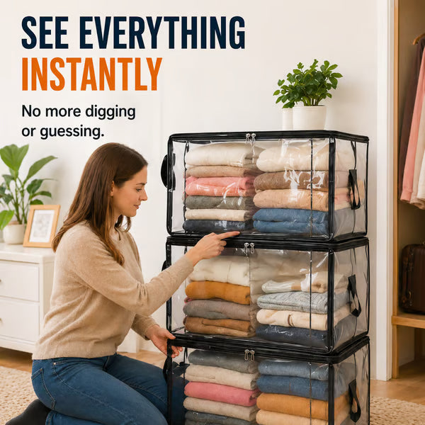 ⏰🔥LIMITED TIME 50% OFF! 🏠 Transparent Large-Capacity Dustproof & Moisture-Proof Storage Bag – Declutter Your Home Fast ✨