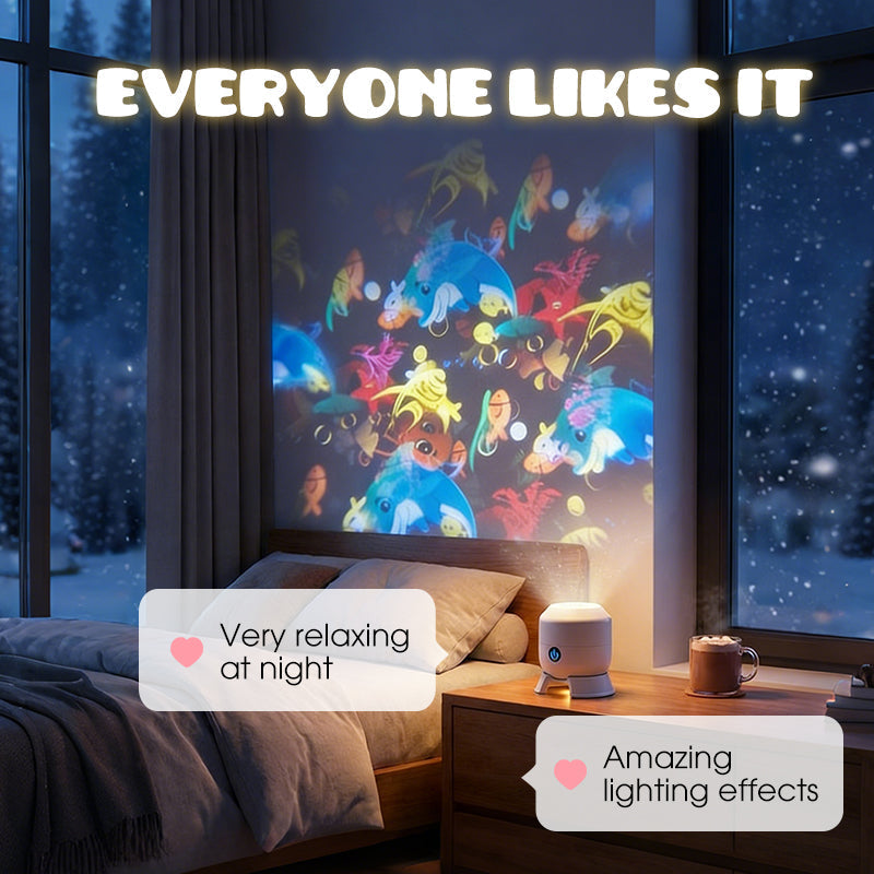 Next-Gen 5D Smart Rotating Ambient Projector-Bring the Living Ocean & Festive Magic Into Your Space.