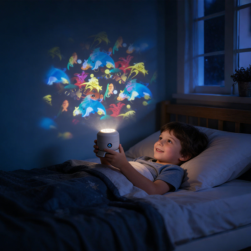 Next-Gen 5D Smart Rotating Ambient Projector-Bring the Living Ocean & Festive Magic Into Your Space.