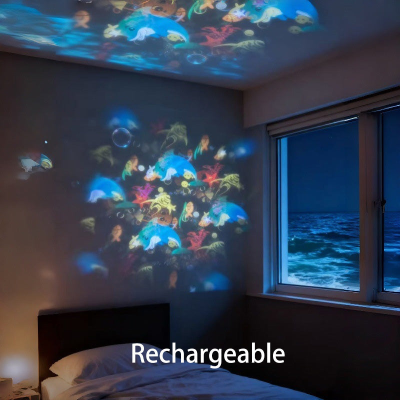 Next-Gen 5D Smart Rotating Ambient Projector-Bring the Living Ocean & Festive Magic Into Your Space.