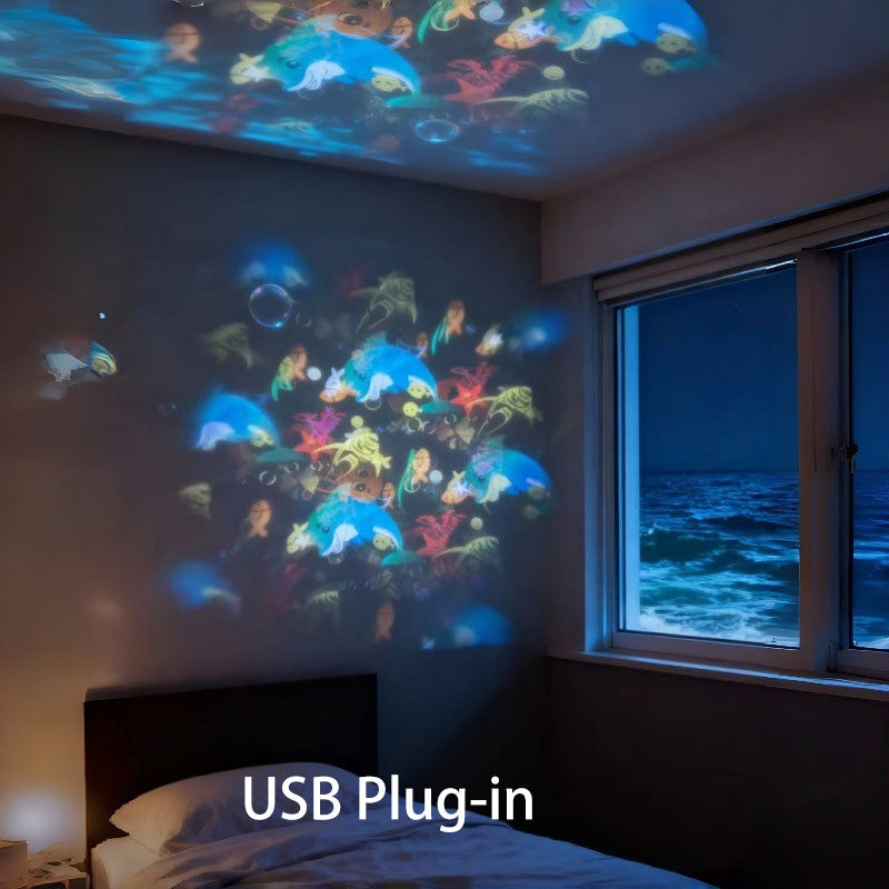 Next-Gen 5D Smart Rotating Ambient Projector-Bring the Living Ocean & Festive Magic Into Your Space.